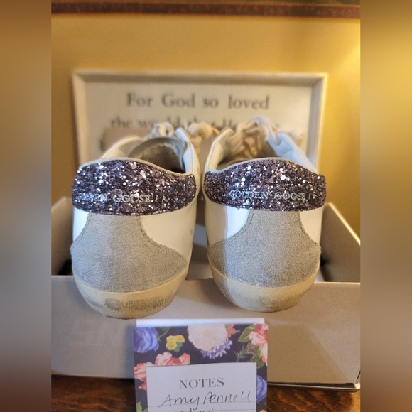 Golden Goose Superstars Size 39 Ice Gray Glitter - Picture 8 of 11